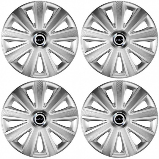 Puklice pre Kia (nové logo) 14 Aviator carbon RC silver