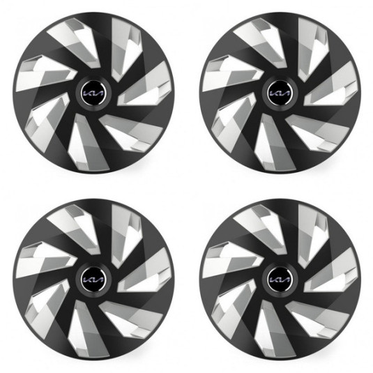 Puklice pre Kia (nové logo) 15 Vector RC black and silver