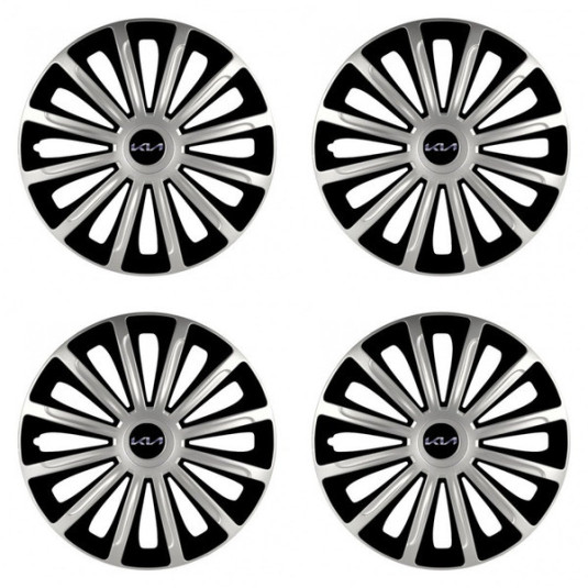Puklice pre Kia (nové logo) 15 TREND silver and black