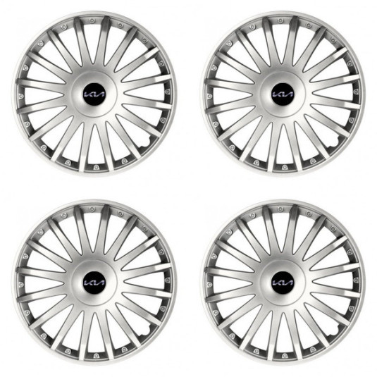 Puklice pre Kia (nové logo) 15 CRYSTAL silver