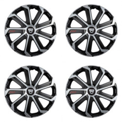 Puklice pre Dacia (staršie logo) 15 Evo black&silver