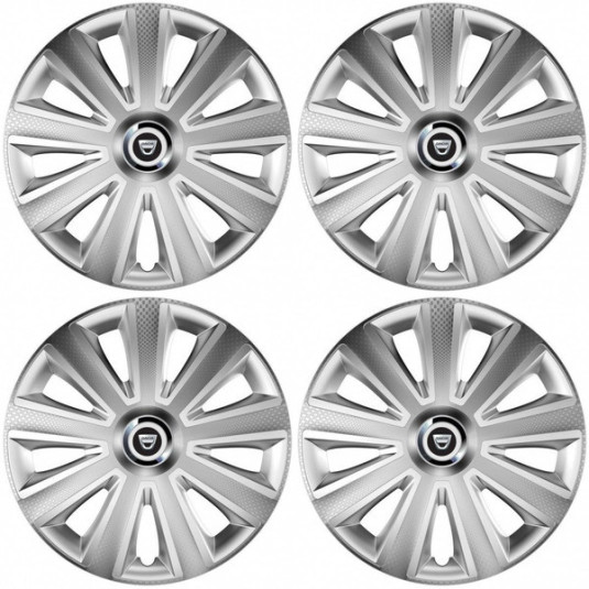 Puklice pre Dacia (staršie logo) 16 Aviator carbon RC 16 silver