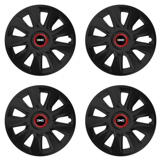 Puklice pre Dacia (nové logo) 17 STRATOS RR black