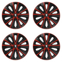 Puklice pre Peugeot (staršie logo) 14 RAPIDE red and black