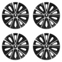 Puklice pre Peugeot (staršie logo) 14 RAPIDE silver and black