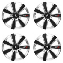 Puklice pre Peugeot (staršie logo) 15 GTX CARBON silver/black