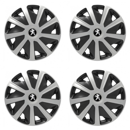 Puklice pre Peugeot (staršie logo) pre dodávky 15 Craft silver and black