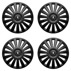 Puklice pre Peugeot (staršie logo) 16 Luxury black