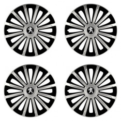 Puklice pre Peugeot (staršie logo) 16 TREND silver and black