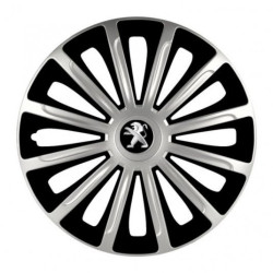 Puklice pre Peugeot (staršie logo) 16 TREND silver and black
