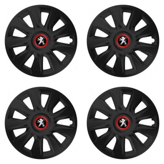Puklice pre Peugeot (staršie logo) 16 STRATOS RR black