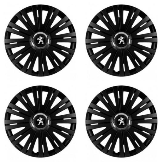 Puklice pre Peugeot (staršie logo) 16 ACTIVE RC BLACK
