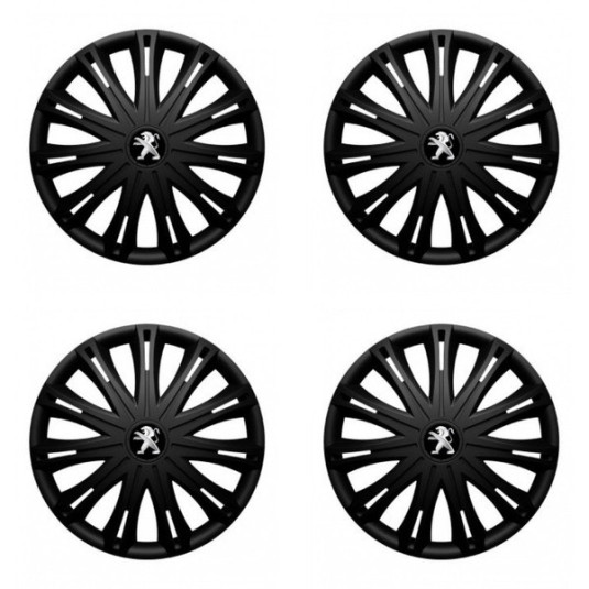 Puklice pre Peugeot (staršie logo) 17 SPARK BLACK