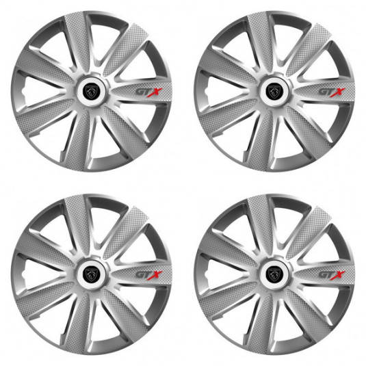 Puklice pre Peugeot (nové logo) 15 GTX CARBON silver