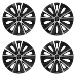 Puklice pre Peugeot (nové logo) 15 RAPIDE silver and black