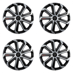 Puklice pre Peugeot (nové logo) 16 Evo black&silver