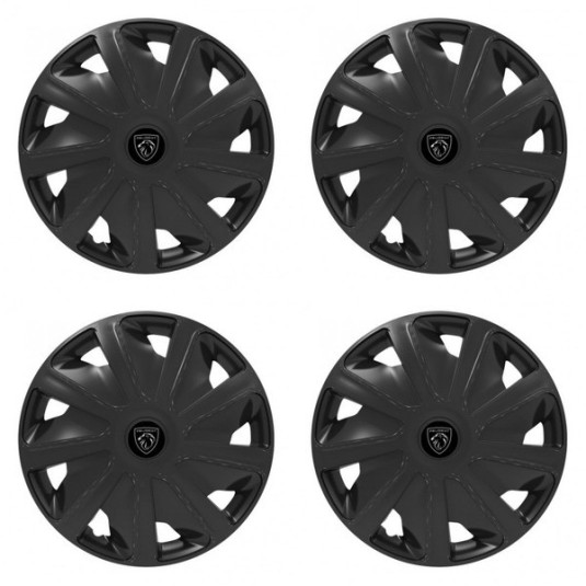 Puklice pre Peugeot (nové logo) pre dodávky 16 Craft black