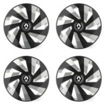 Puklice pre Renault (staršie logo) 14 Vector RC black and silver