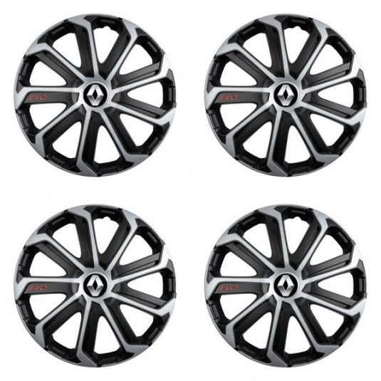 Puklice pre Renault (staršie logo) 15 Evo black&silver