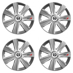 Puklice pre Renault (staršie logo) 15 GTX CARBON silver