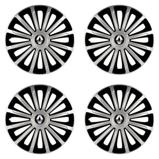 Puklice pre Renault (staršie logo) 16 TREND silver and black