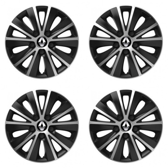 Puklice pre Renault (staršie logo) 16 RAPIDE silver and black