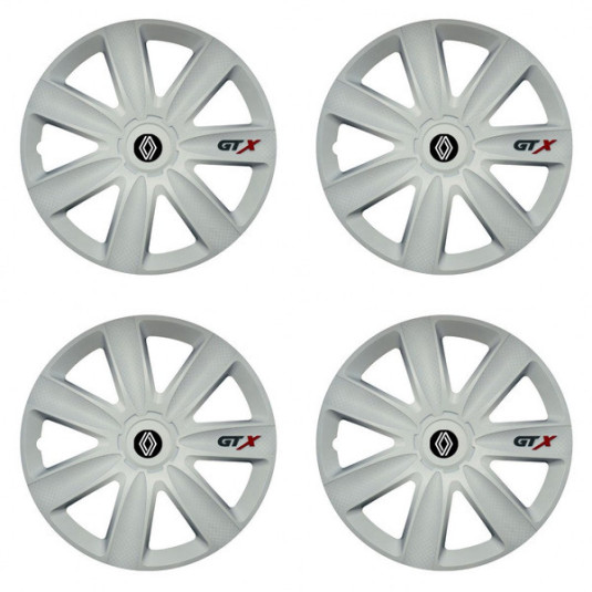 Puklice pre Renault (nové logo) 14 GTX carbon white