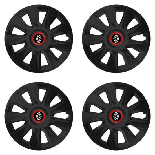 Puklice pre Renault (nové logo) 14 STRATOS RR black