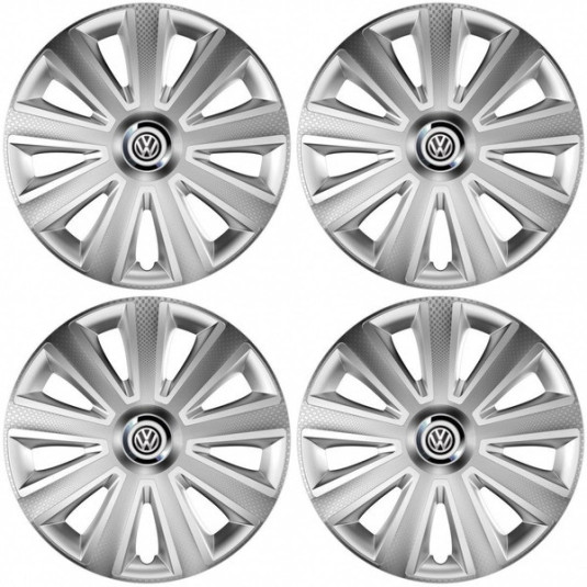 Puklice pre VW (čierne) 14 Aviator carbon RC silver