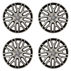 Puklice pre VW (čierne) 14 Dakar NC silver and black