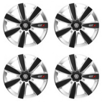 Puklice pre VW (čierne) 14 GTX CARBON silver/black