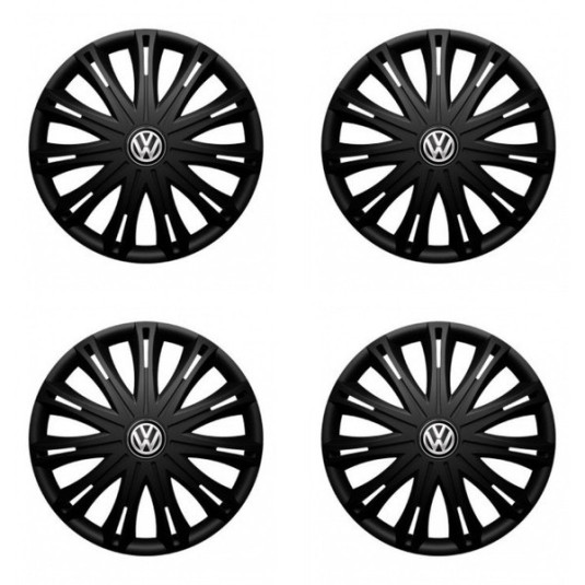 Puklice pre VW (čierne) 14 SPARK BLACK1