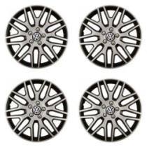 Puklice pre VW (čierne) 15 Dakar NC silver and black