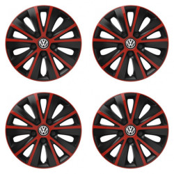 Puklice pre VW (čierne) 15 RAPIDE red and black