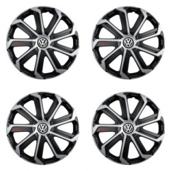 Puklice pre VW (čierne) 16 Evo black&silver