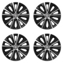 Puklice pre VW (čierne) 16 RAPIDE silver and black