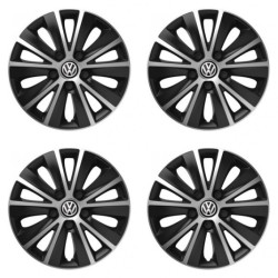 Puklice pre VW (čierne) 16 RAPIDE silver and black