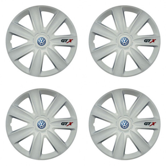 Puklice pre VW (modré) 14 GTX carbon white