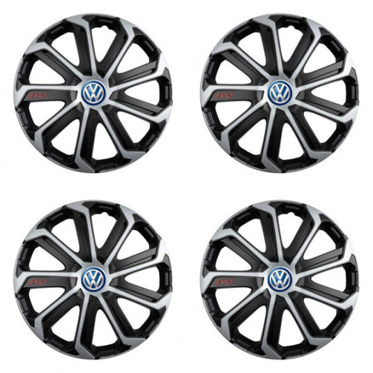 Puklice pre VW (modré) 14 Evo black&silver