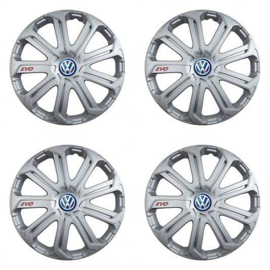 Puklice pre VW (modré) 15 Evo silver