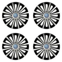 Puklice pre VW (modré) 15 TREND silver and black