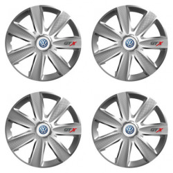 Puklice pre VW (modré) 15 GTX CARBON silver
