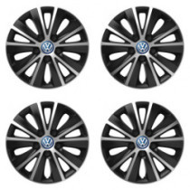 Puklice pre VW (modré) 15 RAPIDE silver and black