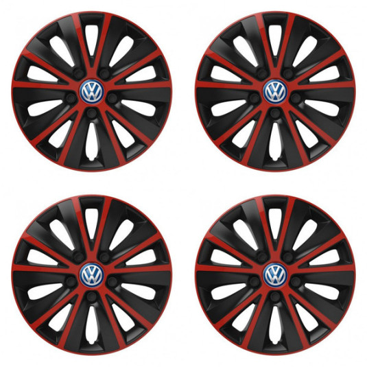 Puklice pre VW (modré) 16 RAPIDE red and black