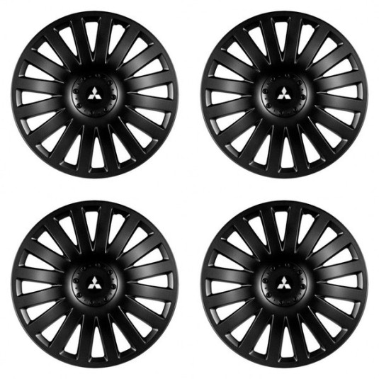 Puklice pre Mitsubishi (strieborné) 14 Smart black