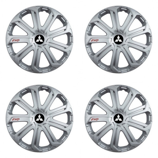 Puklice pre Mitsubishi (strieborné) 14 Evo silver