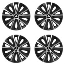 Puklice pre Mitsubishi (strieborné) 14 RAPIDE silver and black
