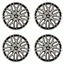 Puklice pre Mitsubishi (strieborné) 15 Dakar NC silver and black