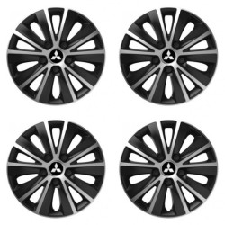Puklice pre Mitsubishi (strieborné) 15 RAPIDE silver and black