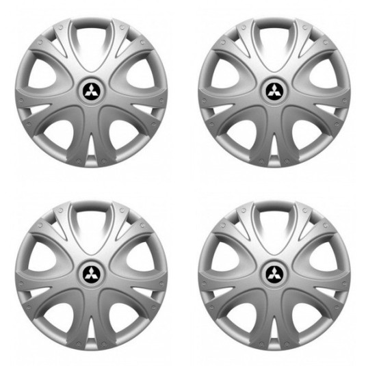 Puklice pre Mitsubishi (strieborné) 15 DYNAMIC